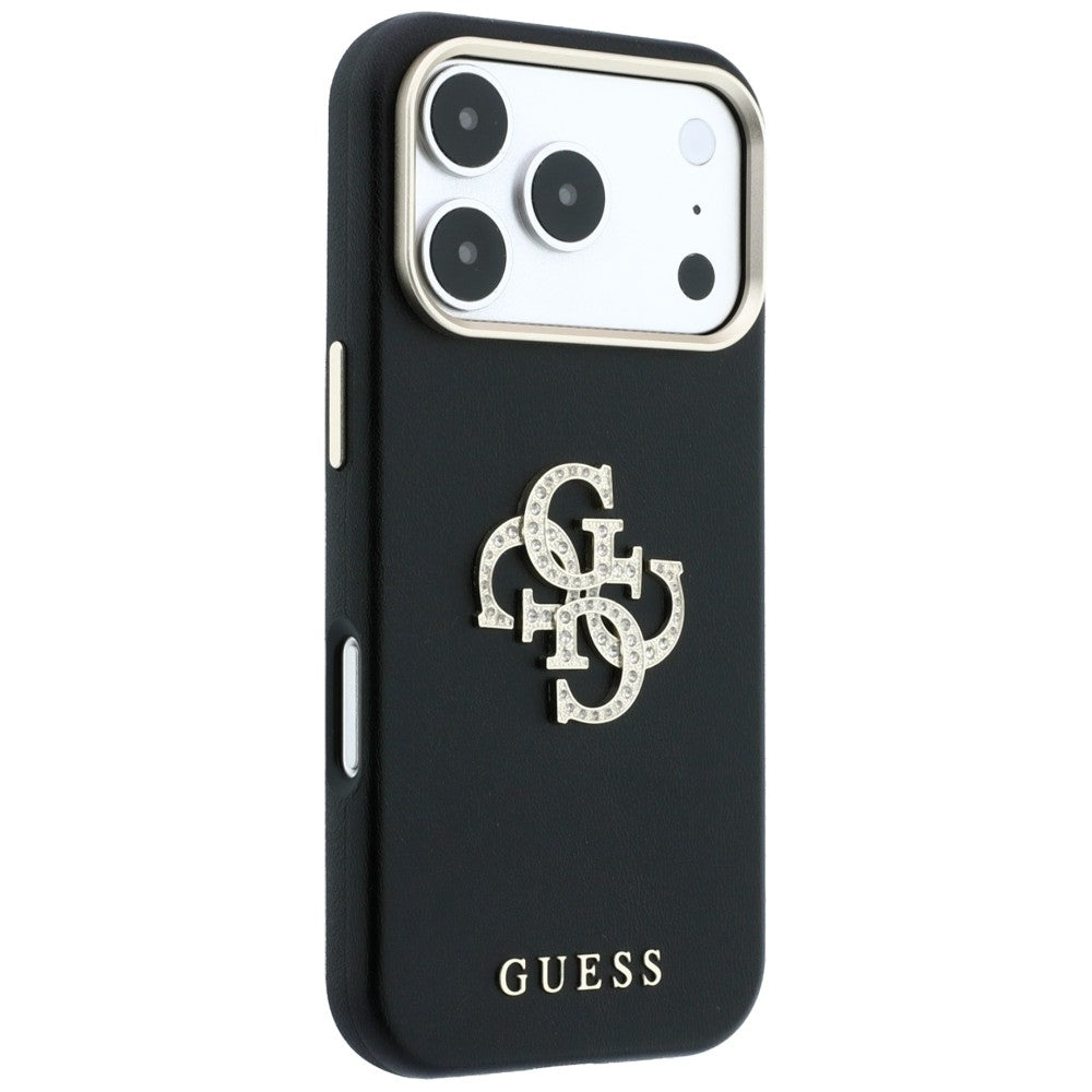 Hoes voor Apple iPhone 18 Pro / 17 Pro, Guess, Smooth Big Strass Logo, Zwart