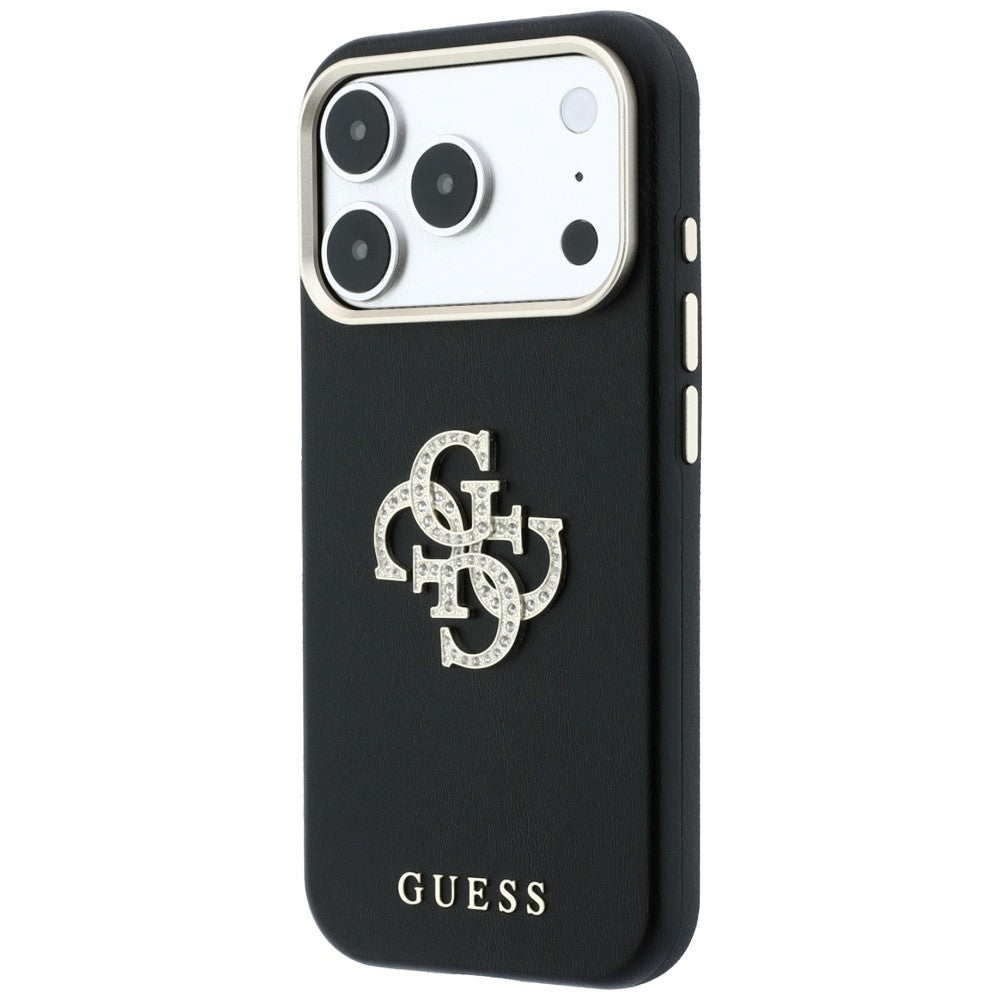 Hoes voor Apple iPhone 18 Pro / 17 Pro, Guess, Smooth Big Strass Logo, Zwart