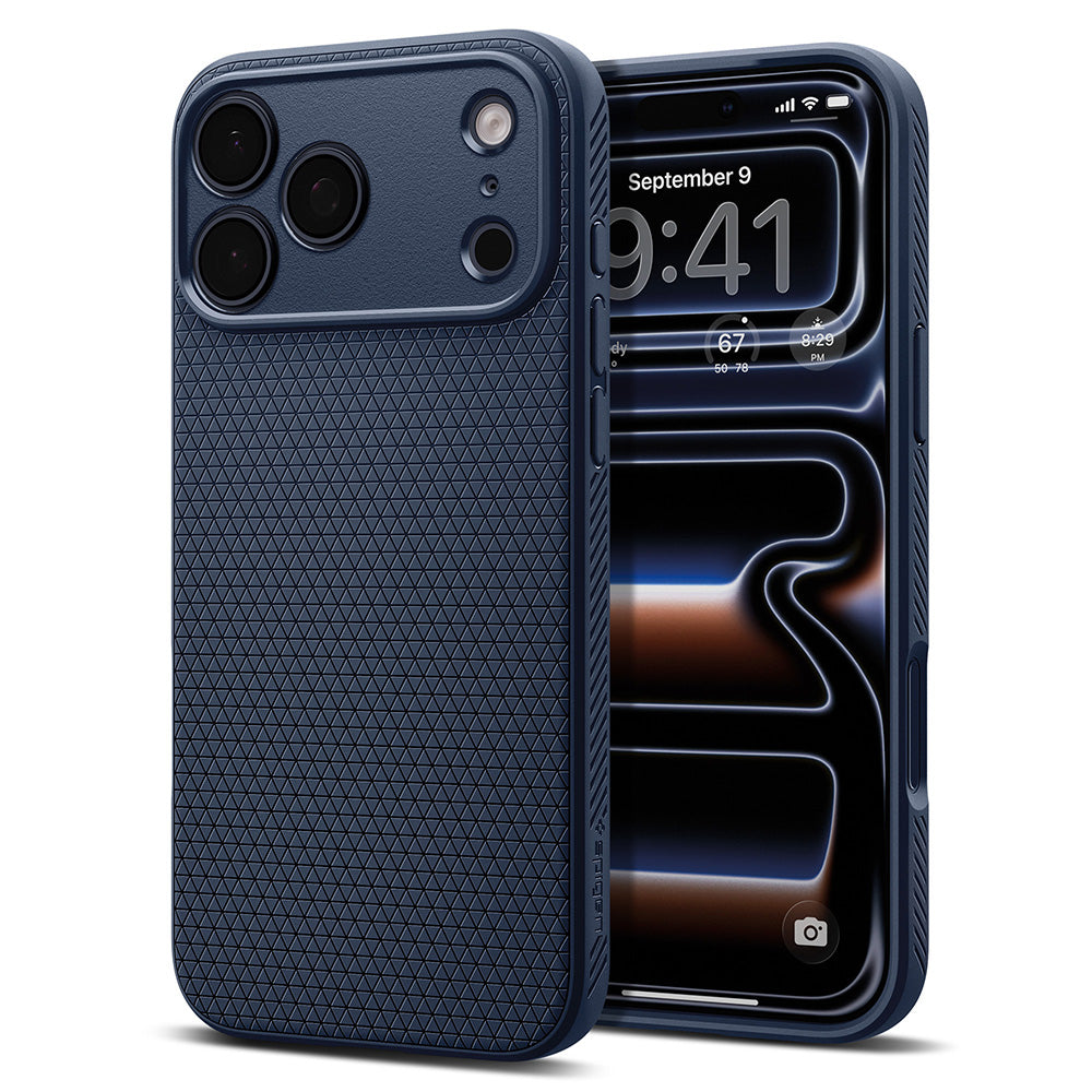 Hoes voor Apple iPhone 18 Pro / 17 Pro, Spigen, Liquid Air, Marineblauw ACS12150