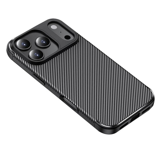 Hoesje voor Apple iPhone 18 Pro / 17 Pro, Techsuit, CarbonFiber, zwart