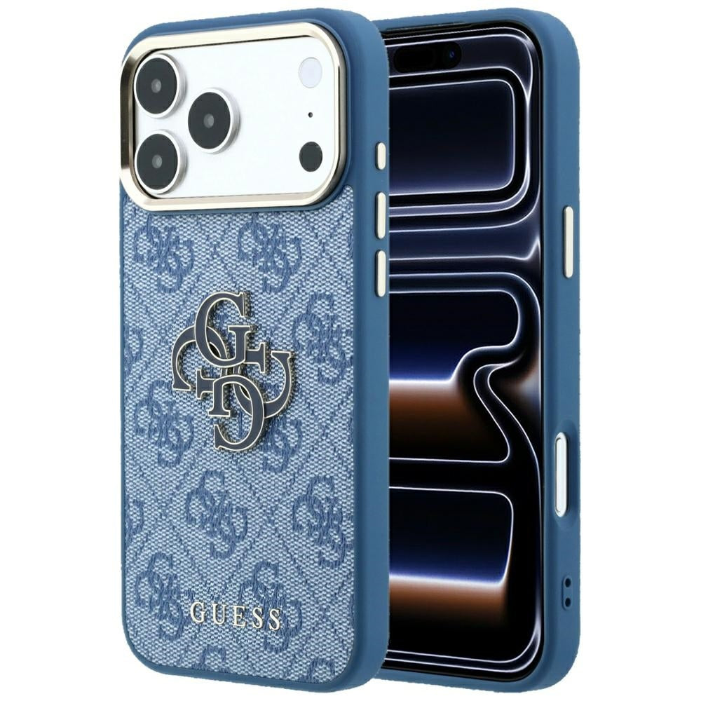 Hoes voor Apple iPhone 18 Pro Max / 17 Pro Max, Guess, 4G Big Resin Logo, Blauw