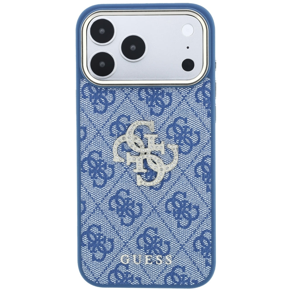 Hoes voor Apple iPhone 18 Pro Max / 17 Pro Max, Guess, 4G Big Strass Logo, Blauw