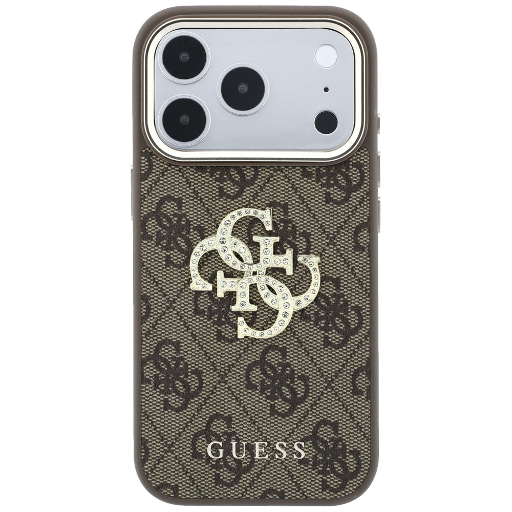 Hoes voor Apple iPhone 18 Pro Max / 17 Pro Max, Guess, 4G Big Strass Logo, Bruin