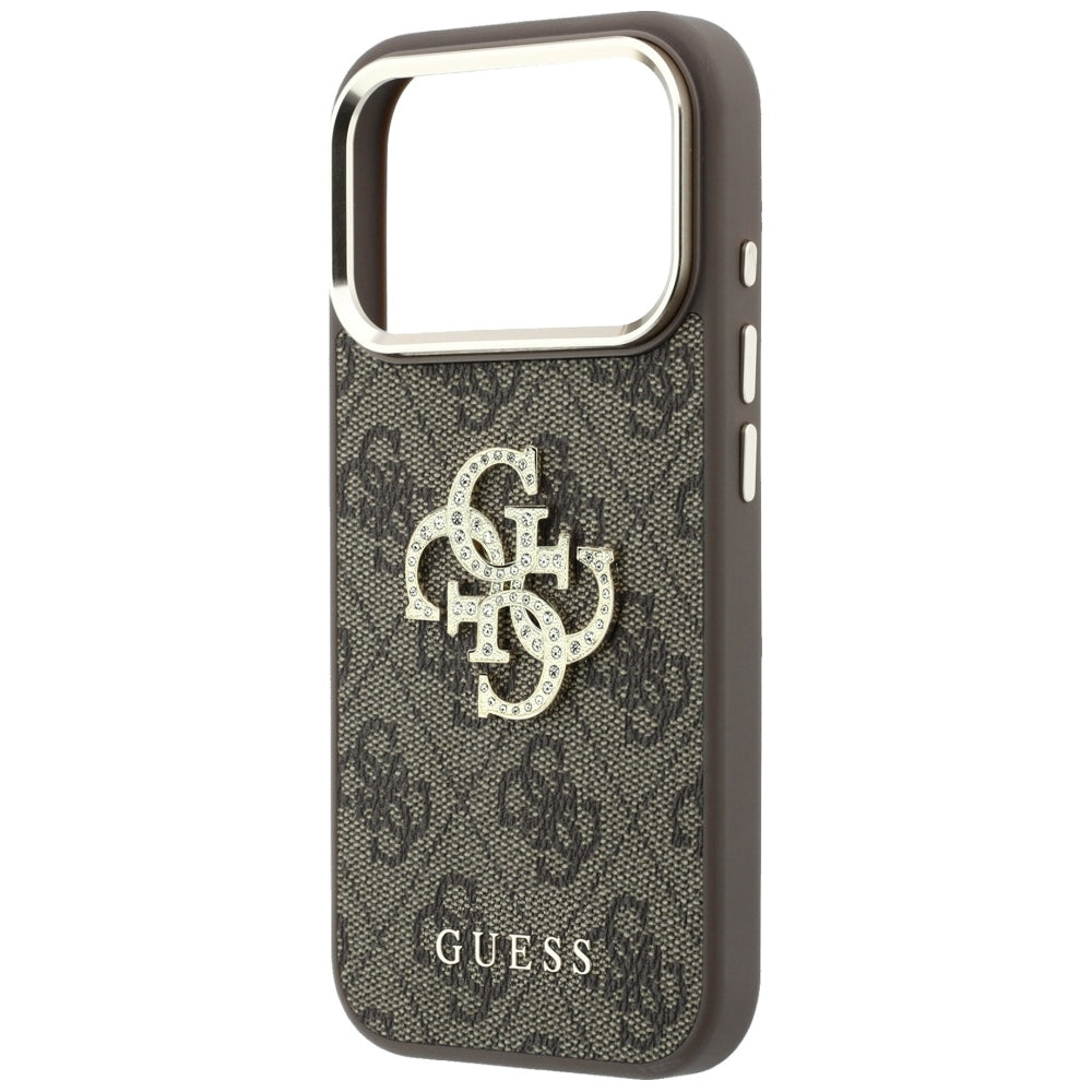 Hoes voor Apple iPhone 18 Pro Max / 17 Pro Max, Guess, 4G Big Strass Logo, Bruin