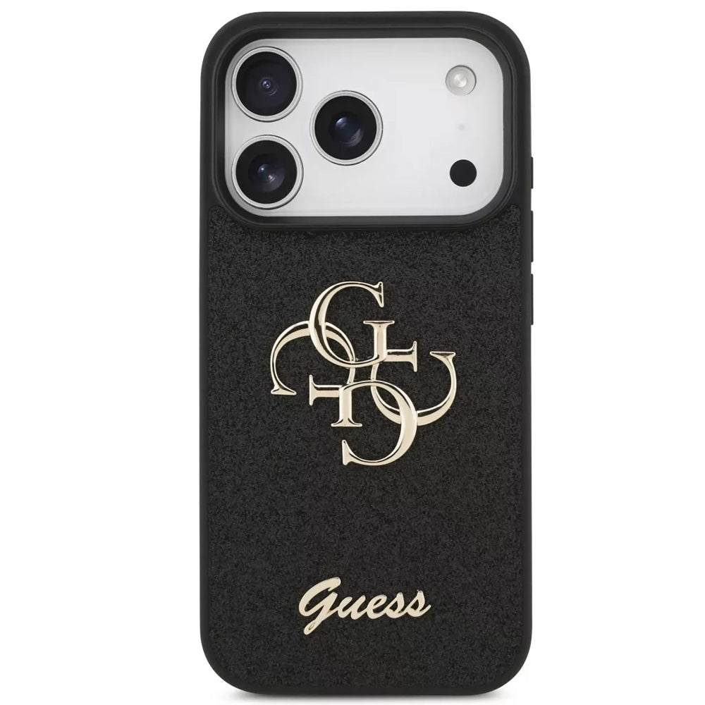 Hoes voor Apple iPhone 18 Pro Max / 17 Pro Max, Guess, Fixed Glitter Big 4G, Zwart