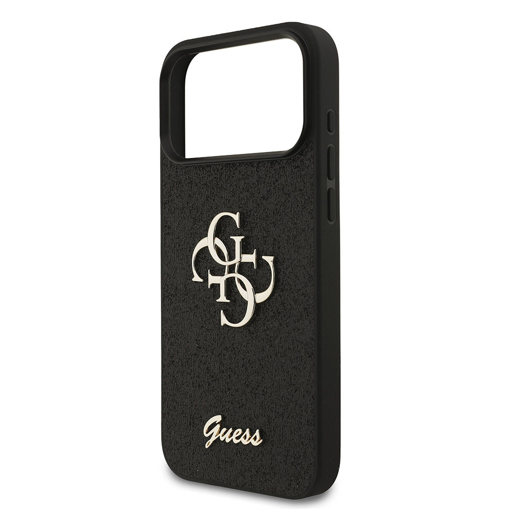 Hoes voor Apple iPhone 18 Pro Max / 17 Pro Max, Guess, Fixed Glitter Big 4G, Zwart