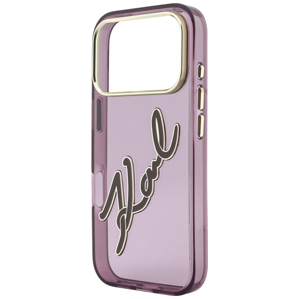 Hoes voor Apple iPhone 18 Pro Max / 17 Pro Max, Karl Lagerfeld, IML Big Signature Resin Logo Metal Frame, Bordeaux