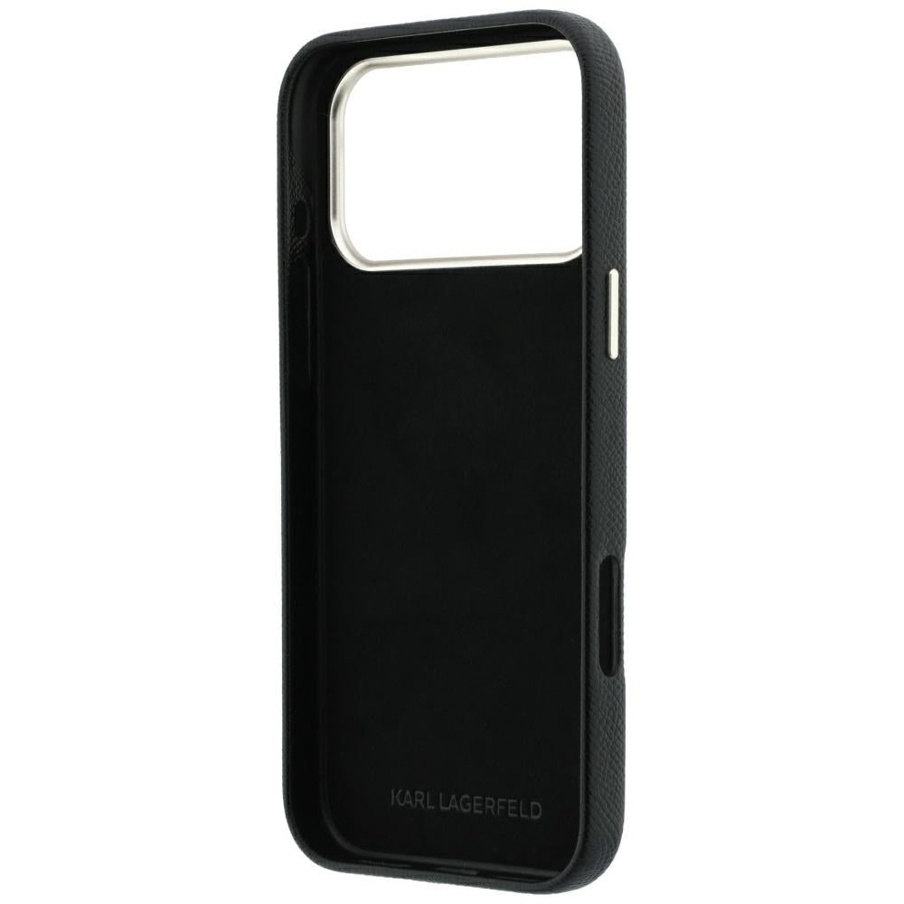 Hoes voor Apple iPhone 18 Pro Max / 17 Pro Max, Karl Lagerfeld, Smooth Big Resin Signature Logo, Zwart