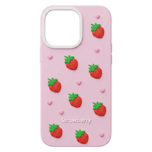 Hoes voor Apple iPhone 17 Pro, OEM, Aardbei, Roze
