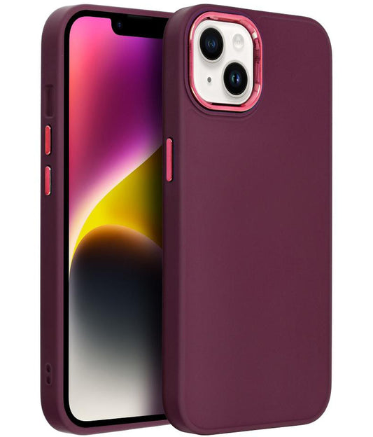 Hoesje voor Apple iPhone 18 Pro / iPhone 17 Pro, OEM, Frame, bordeauxrood