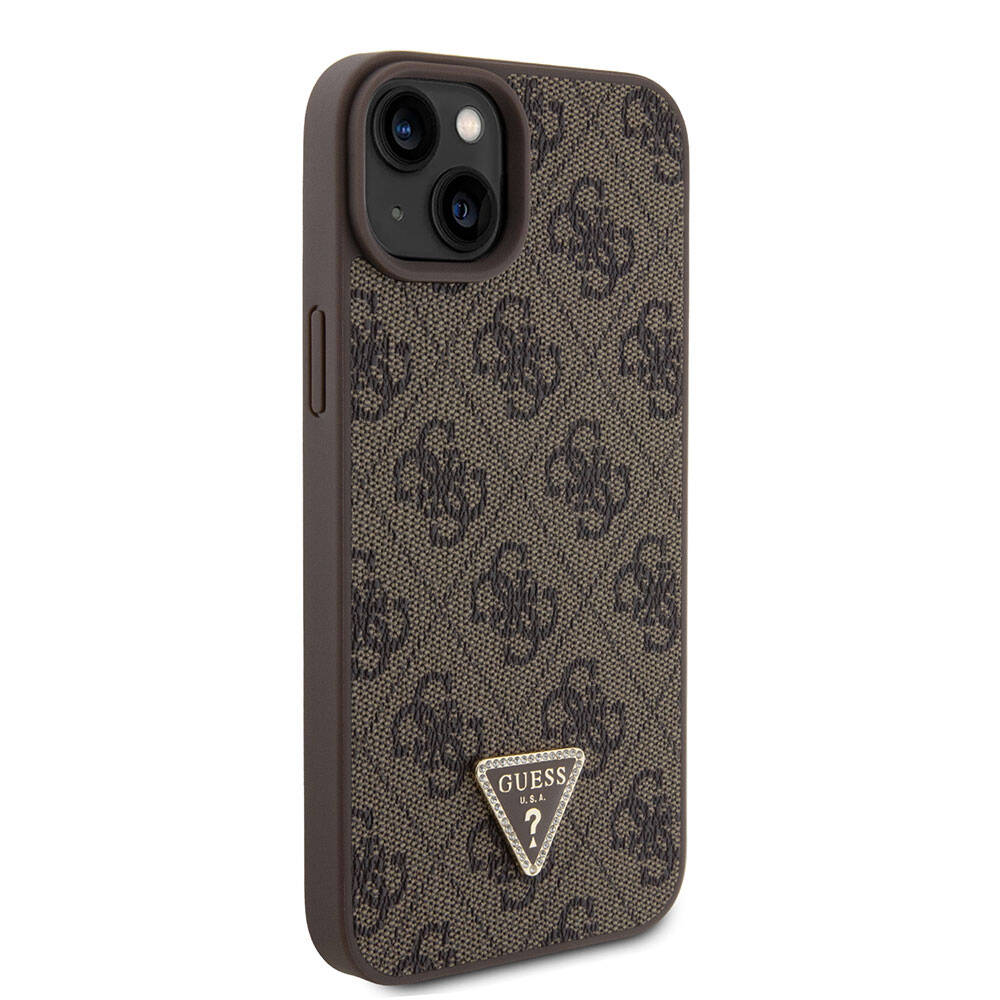 Hoes voor Apple iPhone 15 Plus, Guess, Crossbody 4G Metal Logo, Bruin, Opnieuw verzegeld