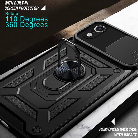 Hoes voor Apple iPhone XR, Techsuit, CamShield, Zwart