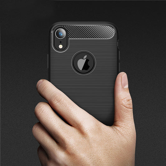Hoes voor Apple iPhone XR, Techsuit, Carbon, Zwart