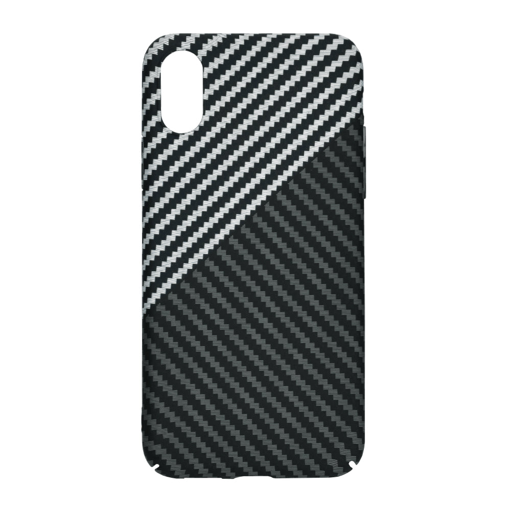 Hoes voor Apple iPhone XR, Techsuit, Carbonite FiberShell, Zwart Grijs