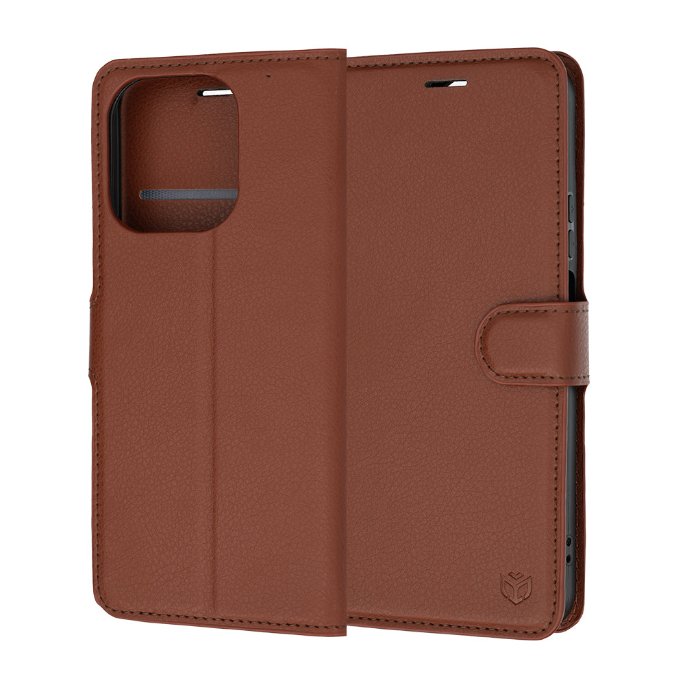 Hoes voor Honor 600 Smart, Techsuit, Leather Folio, Bruin