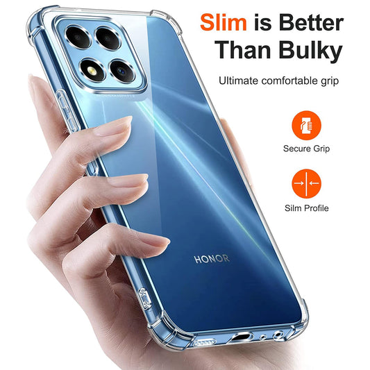 Hoes voor Honor 70 Lite / X6 / X8 5G, Techsuit, Schokbestendig Helder, Transparant
