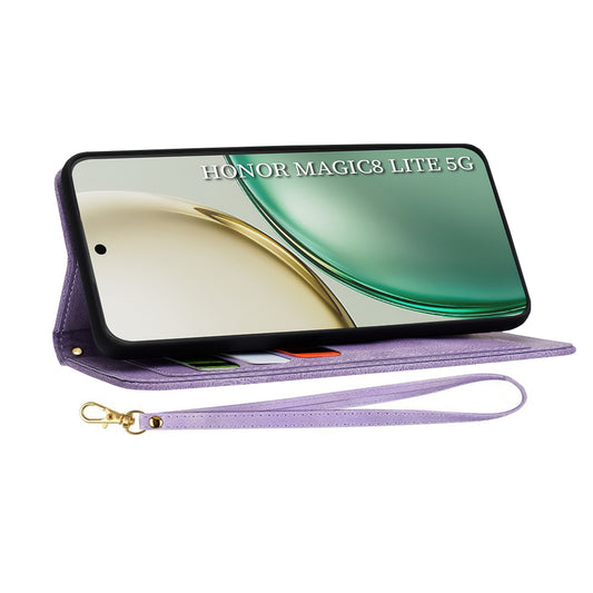 Hoes voor Honor Magic8 Lite, Techsuit, FlipCraft, Paars