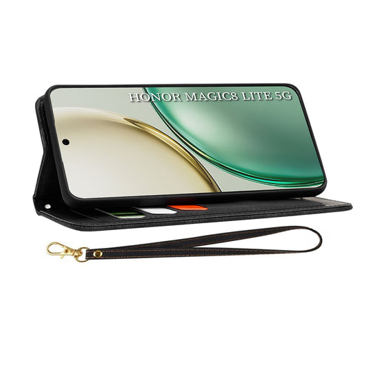 Hoes voor Honor Magic8 Lite, Techsuit, FlipCraft, Zwart