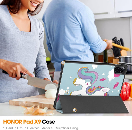 Hoes voor Honor Pad X8a, Techsuit, FoldPro Unicorn, Multicolor
