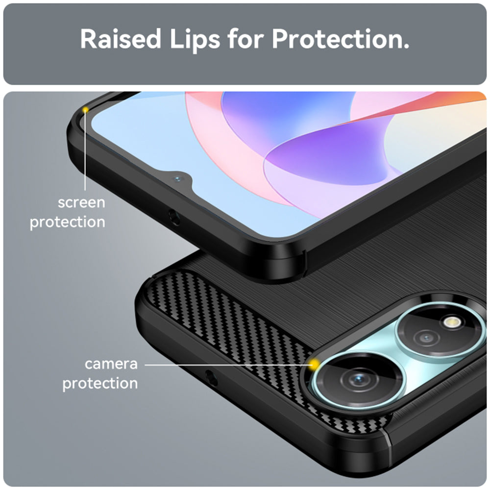 Hoes voor Honor X7b 5G / 90 Smart / X7b 4G, Techsuit, Carbon, Zwart