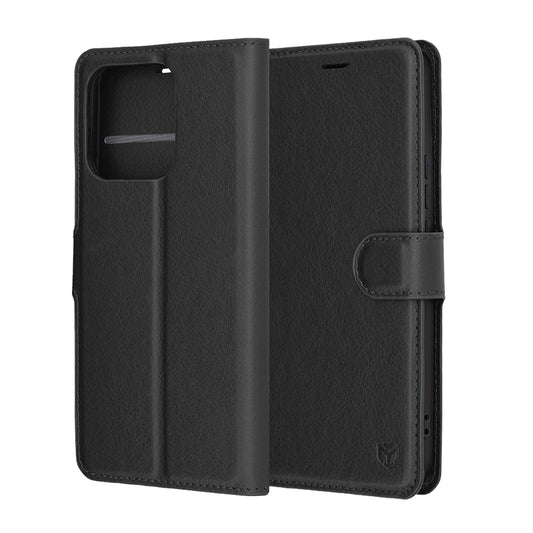Hoes voor Honor X8c, Techsuit, Leather Folio, Zwart