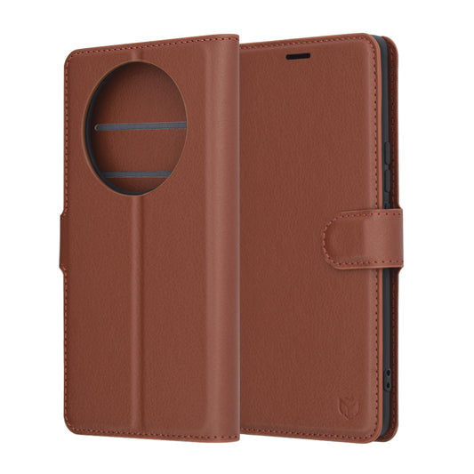 Hoes voor Honor X9c / Magic7 Lite, Techsuit, Lederen Folio, Bruin