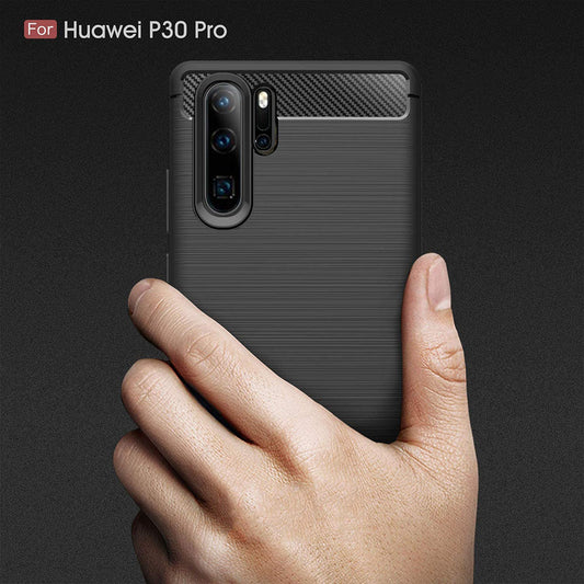Hoes voor Huawei P30 Pro New Edition / P30 Pro, Techsuit, Carbon, Zwart