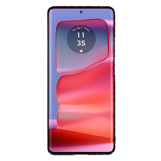 Hoes voor Motorola Edge 50 Pro, Techsuit, Carbonite FiberShell, Zwart Rood