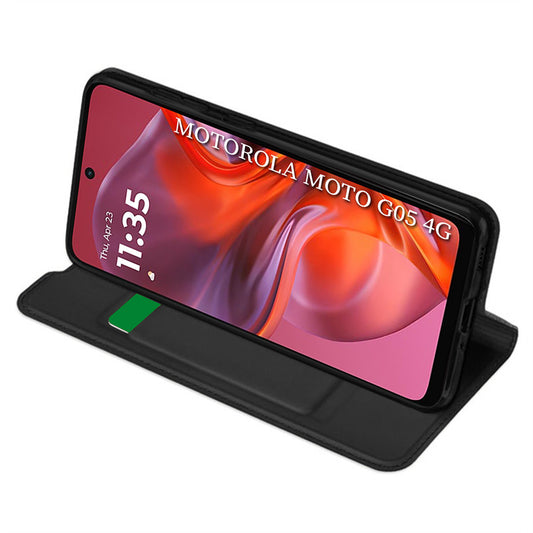 Hoes voor Motorola Moto E15 / G05, Techsuit, Magskin Book, Zwart