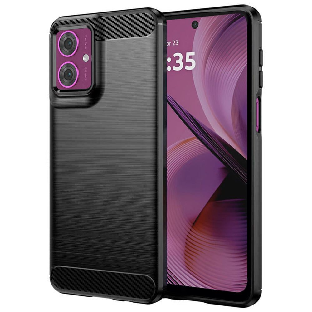 Hoes voor Motorola Moto G55, Techsuit, Carbon, Zwart