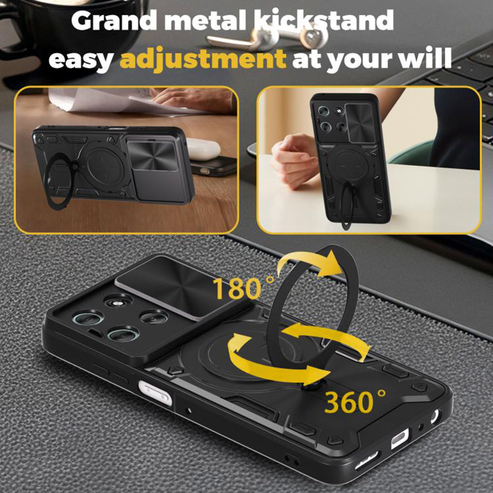 Hoes voor Motorola Moto G56, Techsuit, CamGuard Pro, Zwart