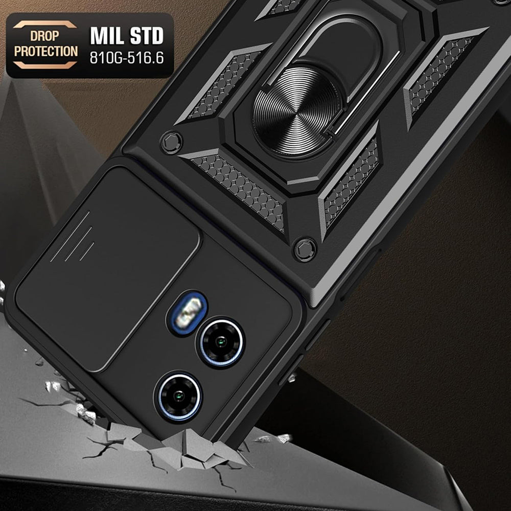 Hoes voor Motorola Moto G67 Power / G57 Power, Techsuit, CamShield, Zwart