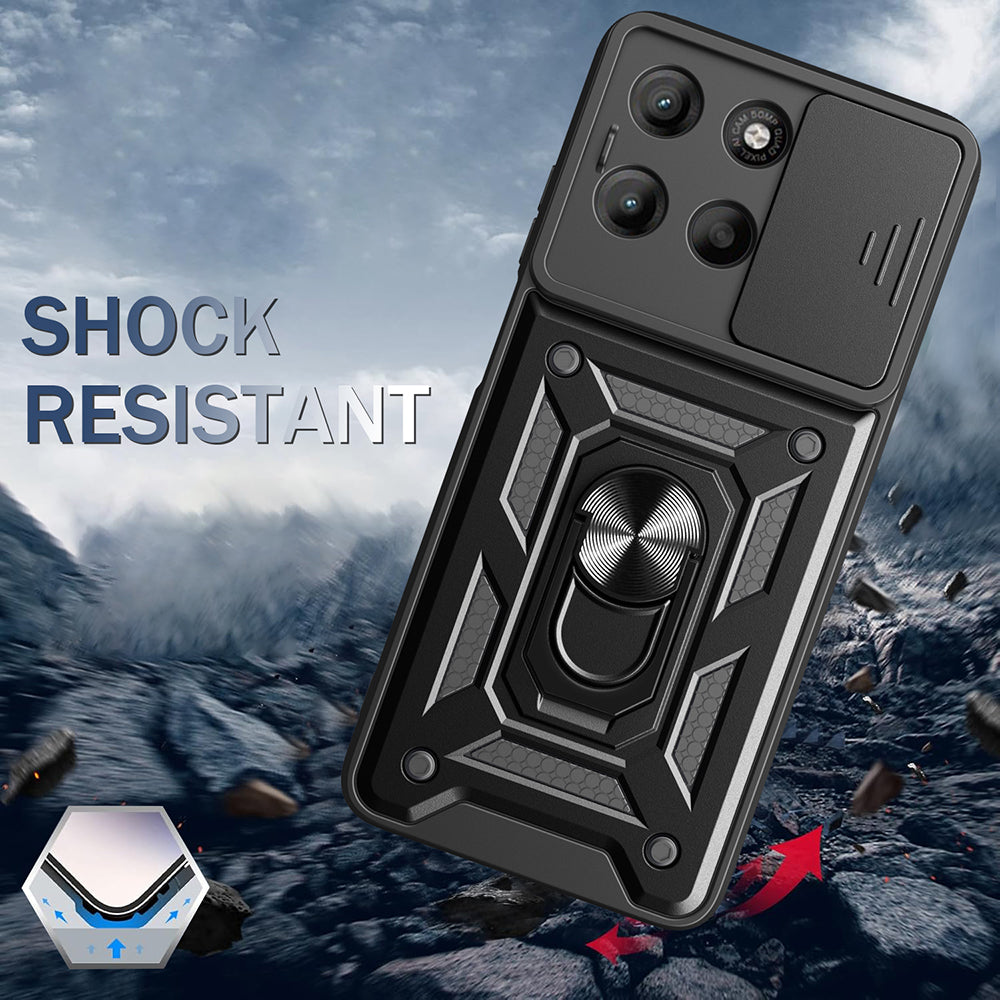 Hoes voor Motorola Moto G77 / G67, Techsuit, CamShield, Zwart