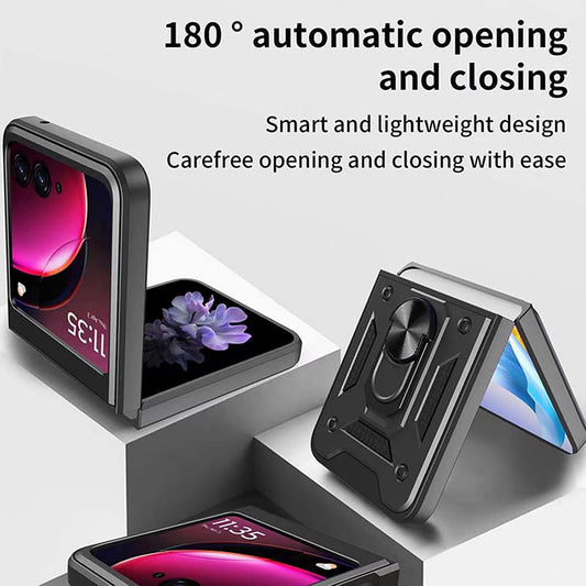 Hoes voor Motorola Razr 50 Ultra, Techsuit, CamShield, Blauw