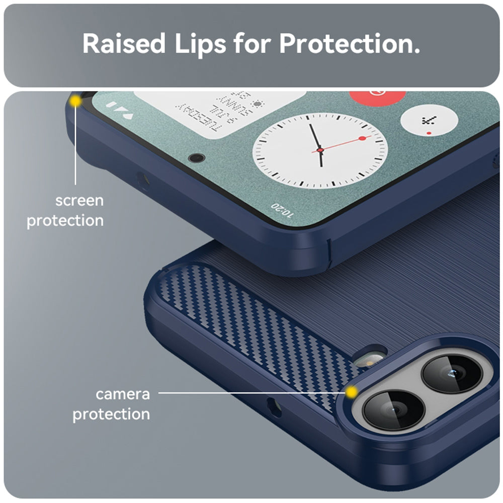 Hoes voor Nothing CMF Phone 1, Techsuit, Carbon, Blauw