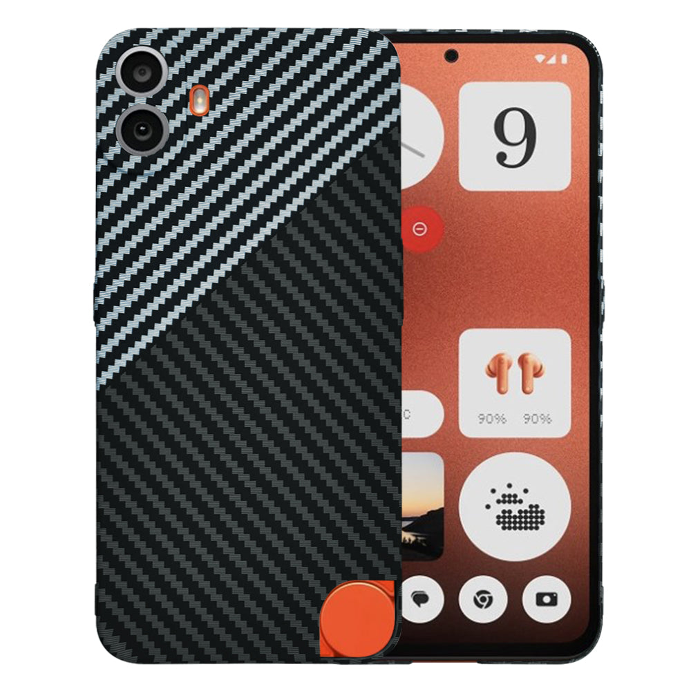 Hoes voor Nothing CMF Phone 1, Techsuit, Carbonite FiberShell, Zwart Grijs