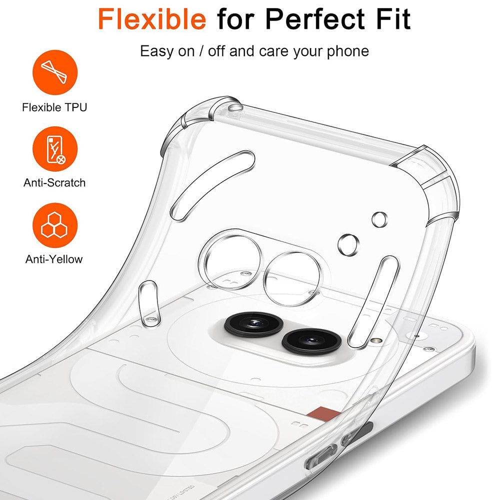Hoes voor Nothing Phone (3a), Techsuit, Schokbestendig Transparant Clear
