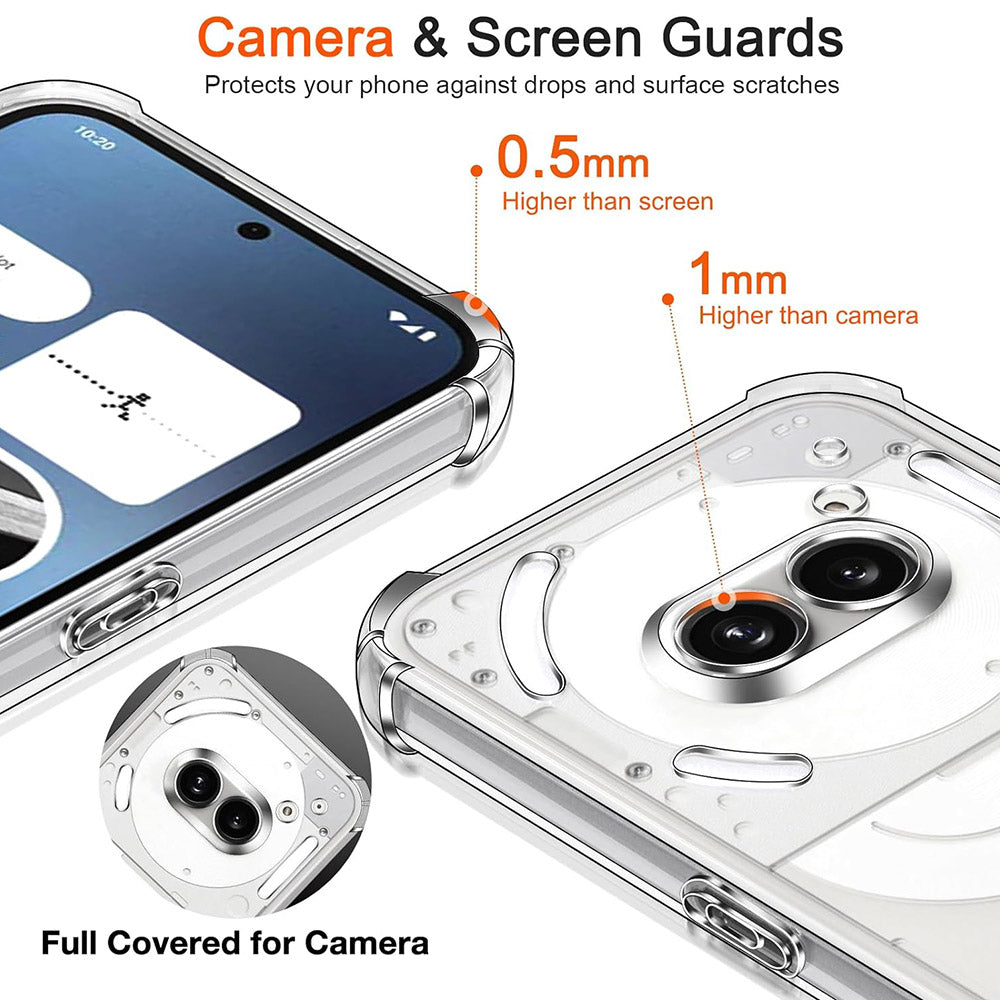 Hoes voor Nothing Phone (3a), Techsuit, Schokbestendig Transparant Clear