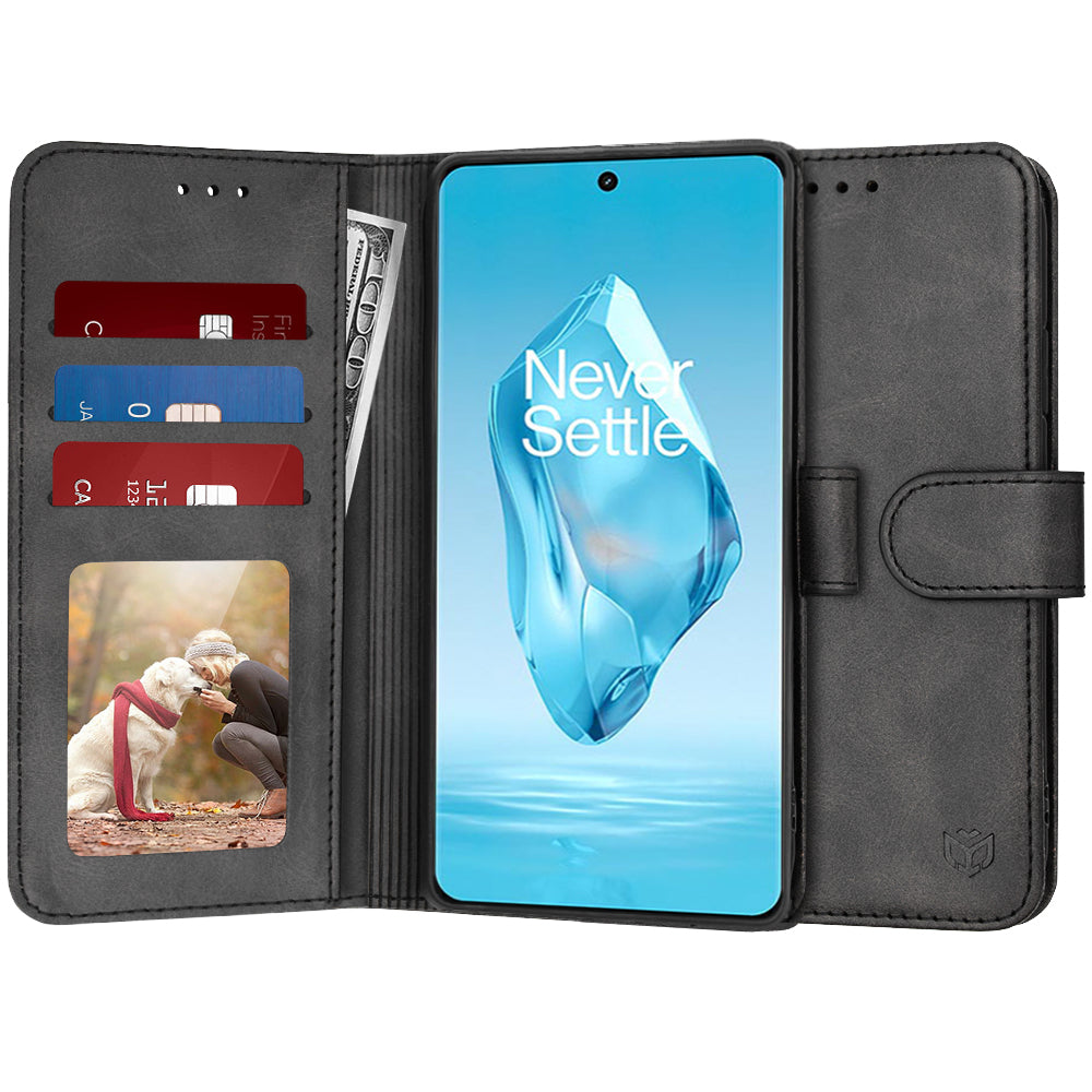 Hoes voor OnePlus 12R, Techsuit, Diary Book, Zwart