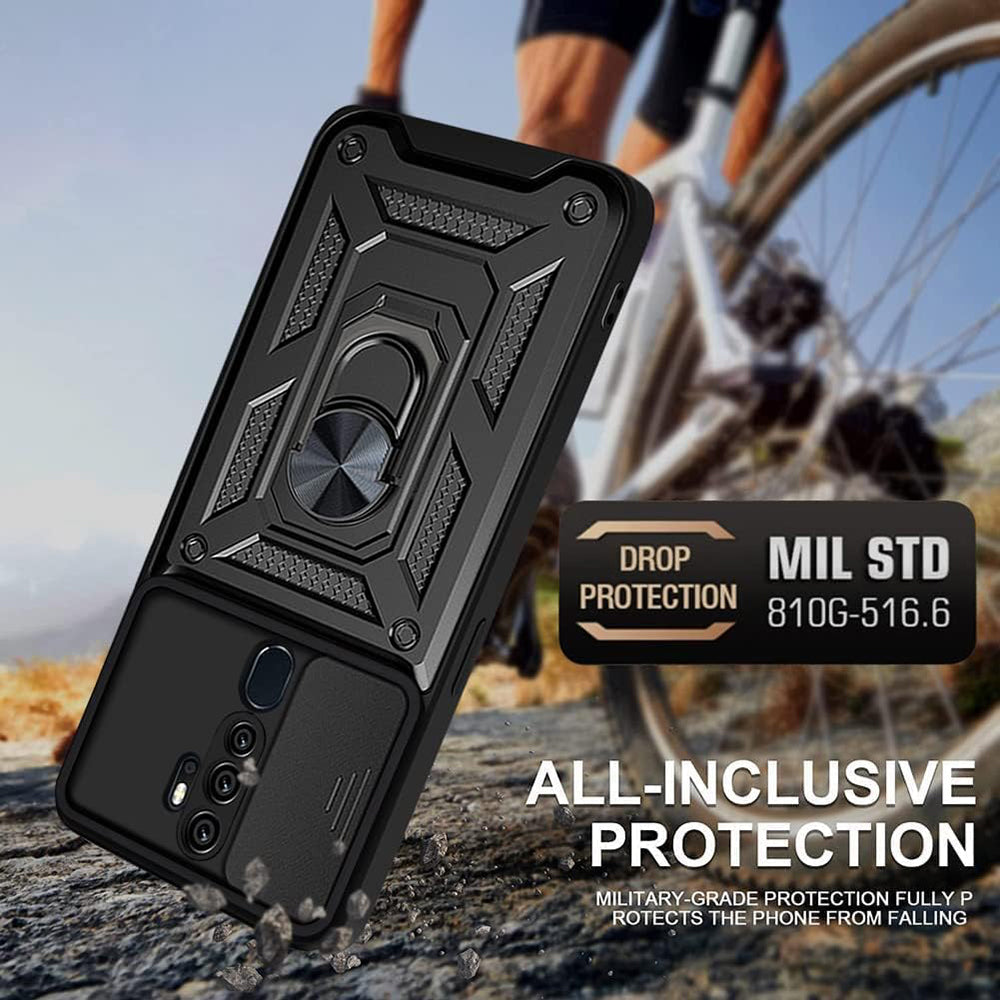Hoes voor Oppo A5 4G, Techsuit, CamShield, Zwart