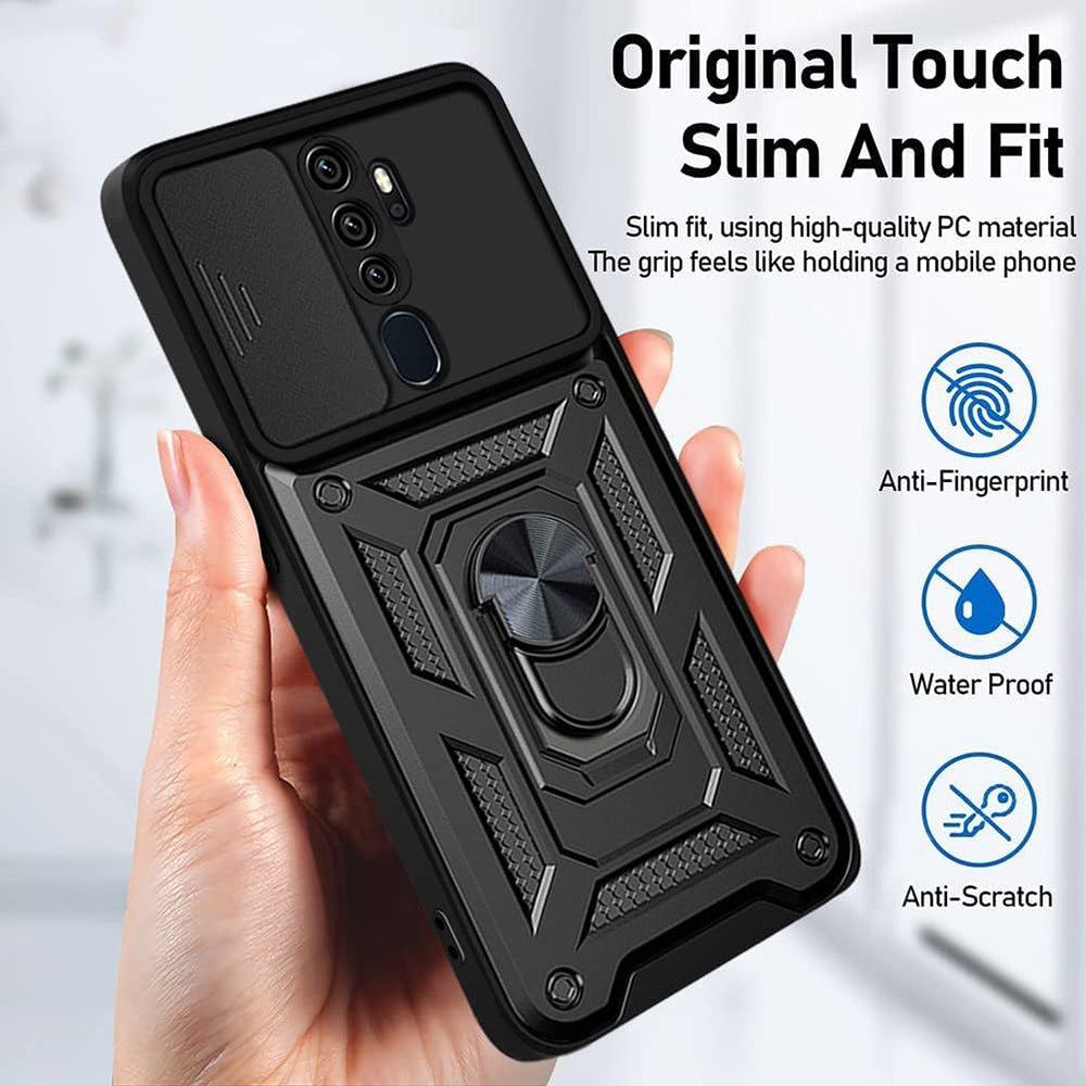 Hoes voor Oppo A5 4G, Techsuit, CamShield, Zwart