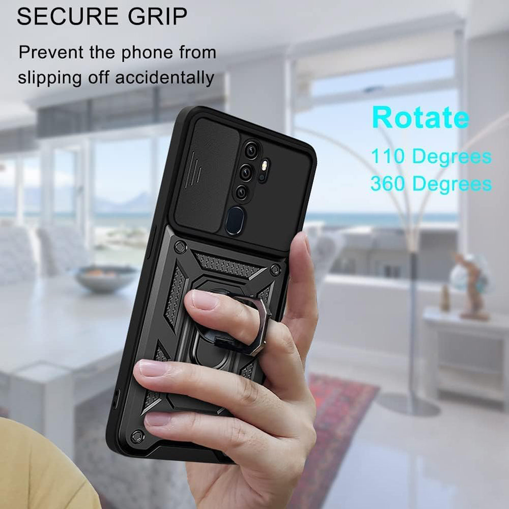 Hoes voor Oppo A5 4G, Techsuit, CamShield, Zwart