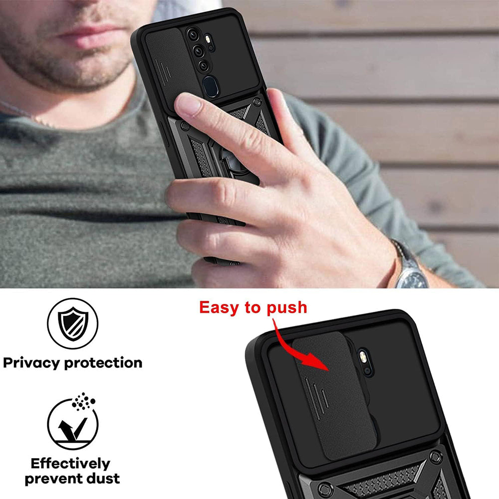 Hoes voor Oppo A5 4G, Techsuit, CamShield, Zwart
