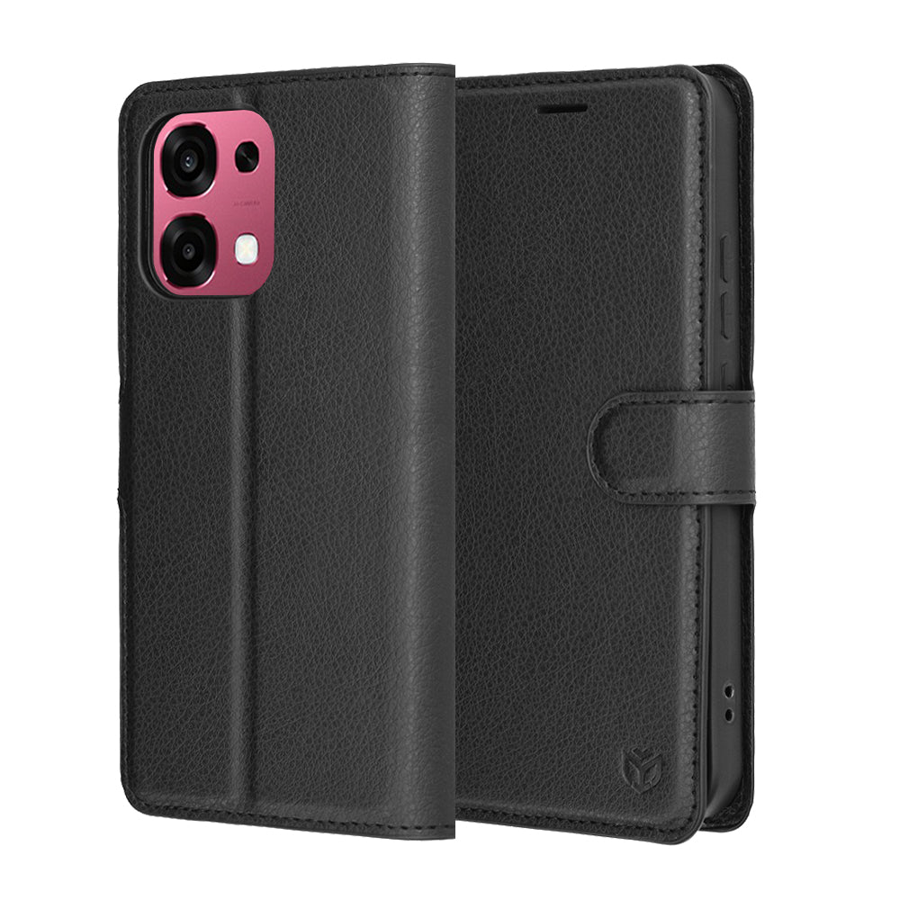 Hoes voor Oppo A6 Pro 5G / A6 Pro 4G, Techsuit, Lederen Folio, Zwart