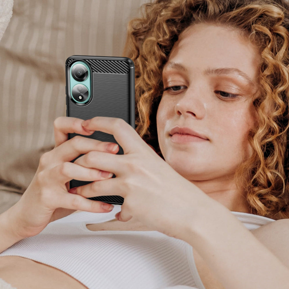 Hoes voor Oppo A78 4G, Techsuit, Carbon, Zwart