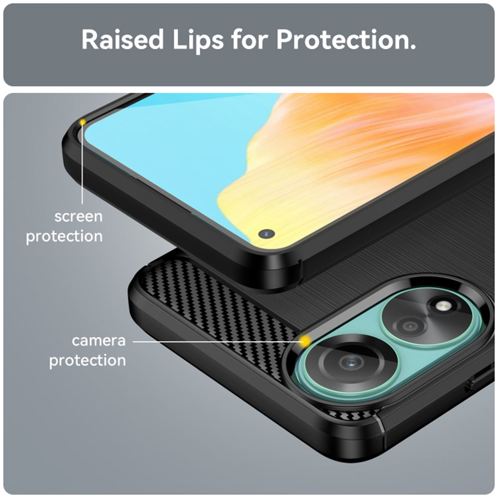 Hoes voor Oppo A78 4G, Techsuit, Carbon, Zwart