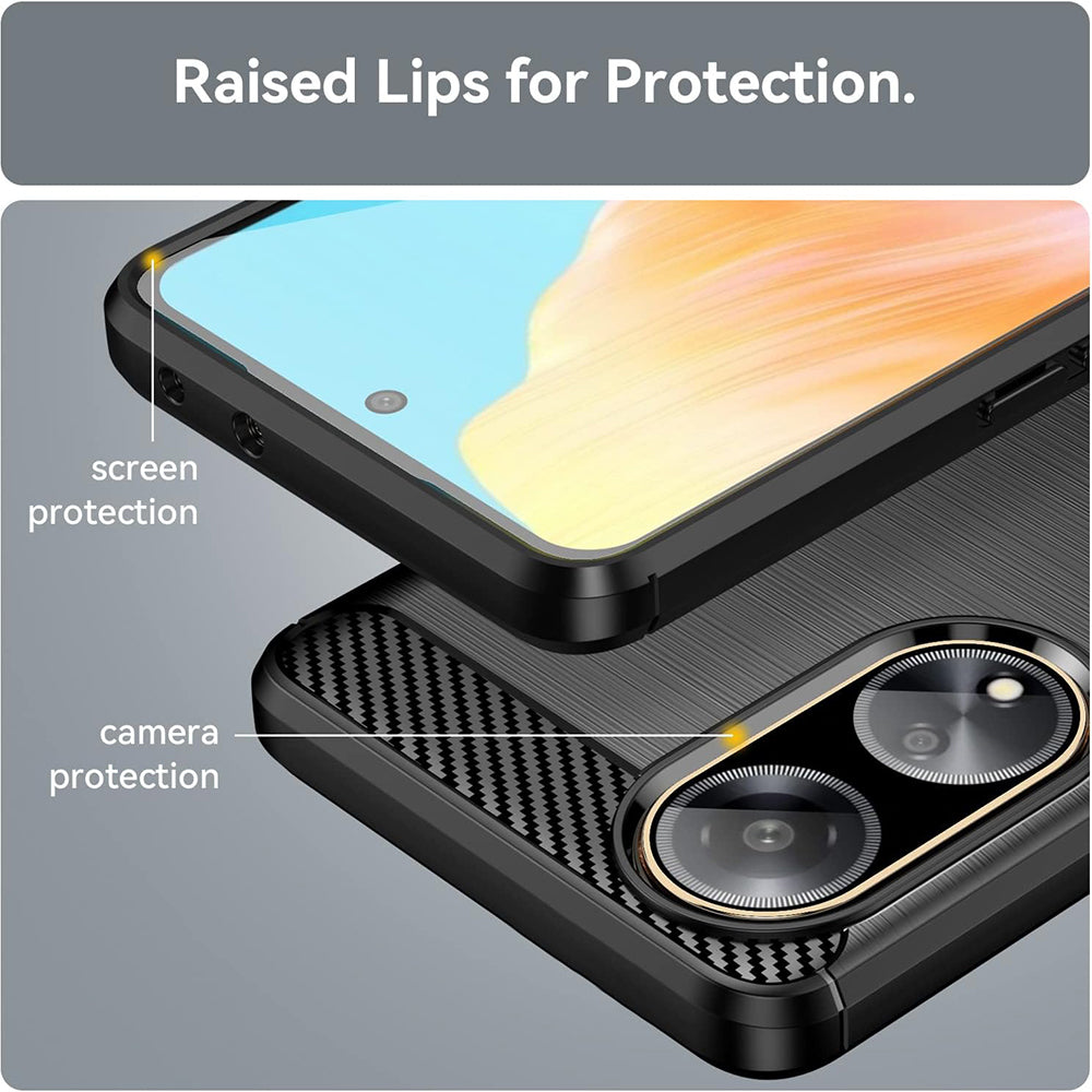 Hoes voor Oppo A98, Techsuit, Carbon, Zwart