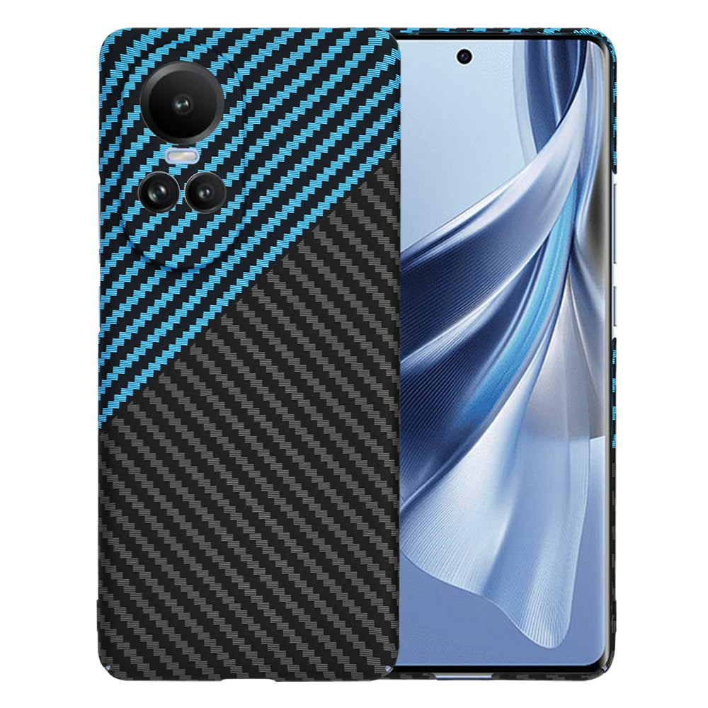 Hoes voor Oppo Reno10 / Reno10 Pro, Techsuit, Carbonite FiberShell, Zwart Blauw