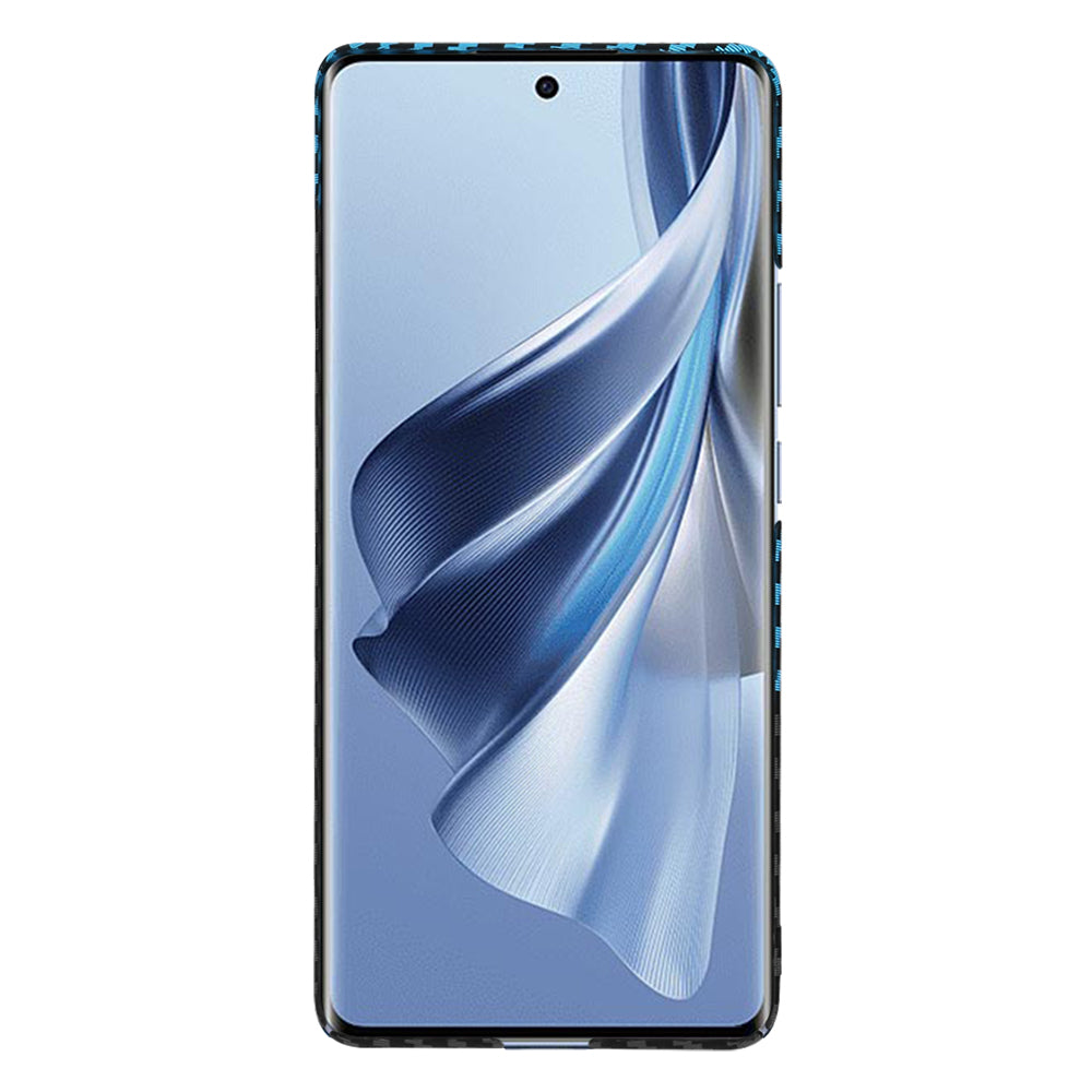 Hoes voor Oppo Reno10 / Reno10 Pro, Techsuit, Carbonite FiberShell, Zwart Blauw