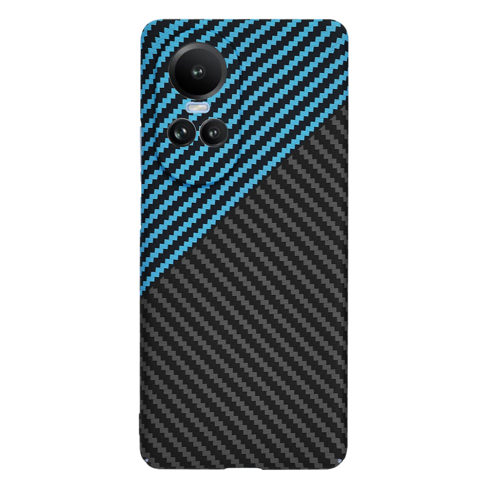 Hoes voor Oppo Reno10 / Reno10 Pro, Techsuit, Carbonite FiberShell, Zwart Blauw
